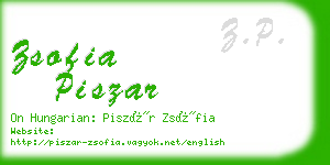 zsofia piszar business card